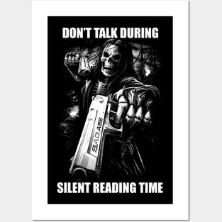 Dont Talk During Silent Reading Time | Hard Skeleton | Evil Skeleton Meme | Unisex Posters and Art